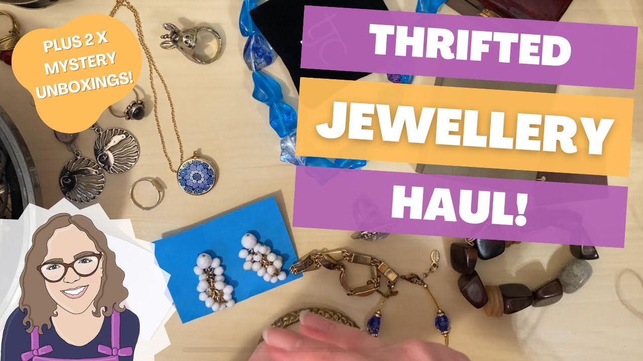 Thrifted Jewellery Haul AND Unboxing - Charity Shop & Car Boot Sale Jewelry Thrift Treasure Hunting!