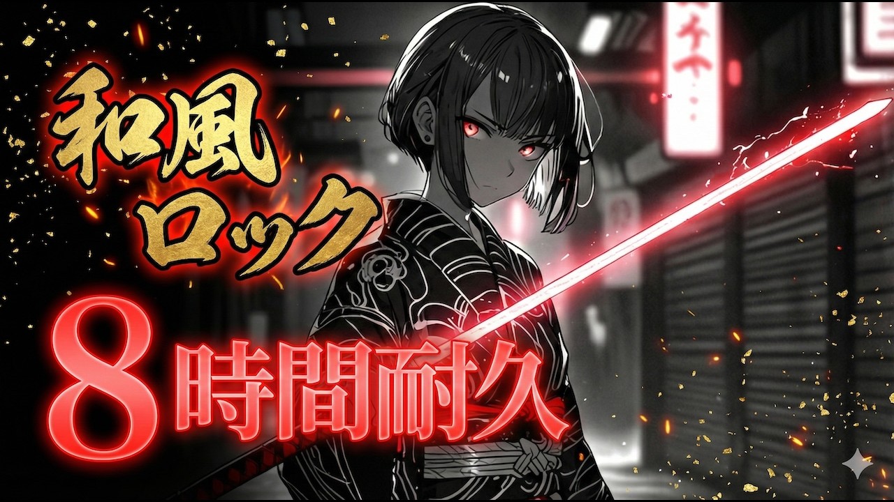 【和風BGM】魂を揺さぶる最強の和風ロックメドレー！【8時間耐久 作業用】テンション爆上げ神曲集