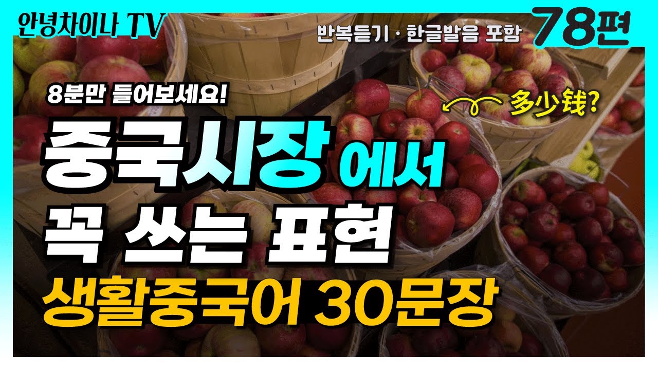 중국시장에서 이렇게 흥정하세요! 8분만 들으면 중국에서 네고가능 생활중국어 30문장 (78편)