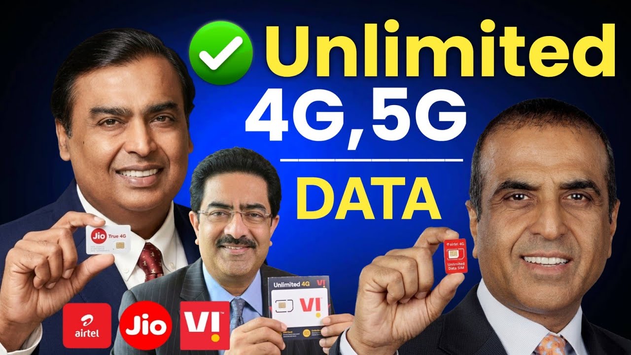 ✅Unlimited 4G&5G Data Plans Jio Airtel Vi Who is Best 2026🔥