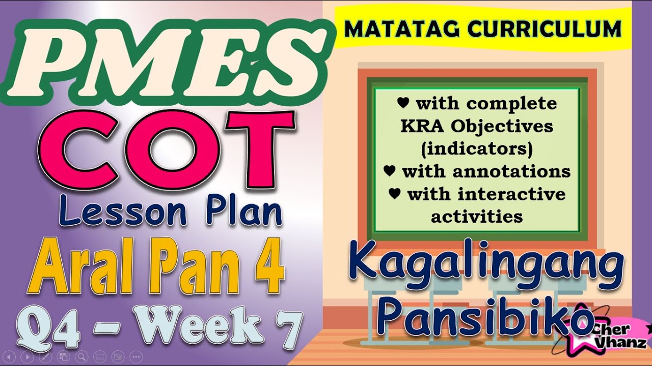 PMES COT Lesson Plan for AP 4 Quarter 4 Week 7 – With Complete Indicators MATATAG #pmes #cot