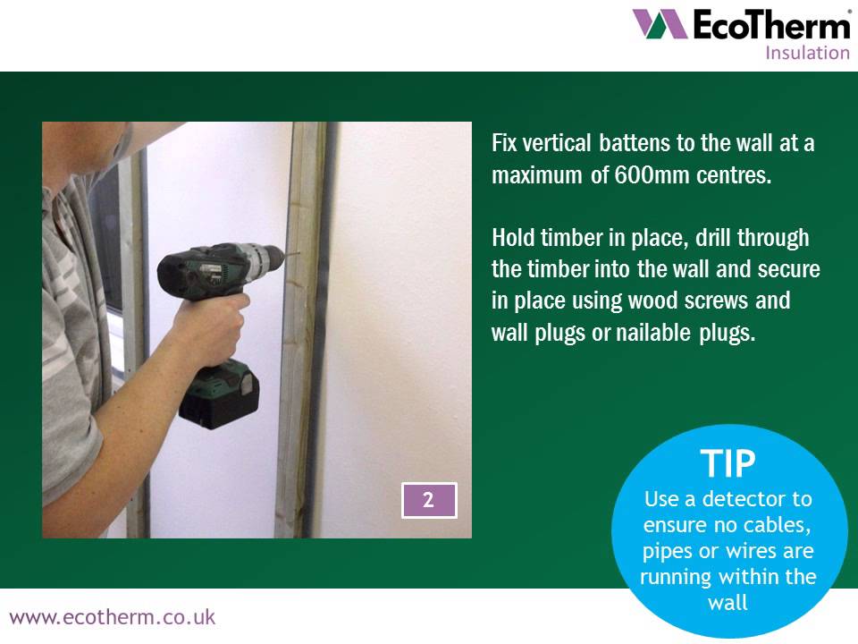 EcoTherm Insulated Plasterboard Eco-Liner Mechanical Fix Installation Guidelines with Battens