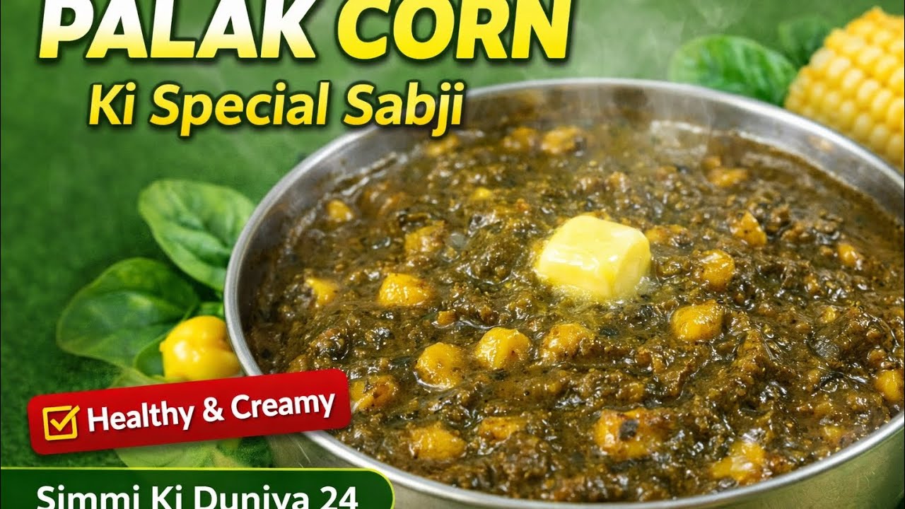 Dhaba Style Palak Corn Recipe | Creamy & Delicious...🤤😋