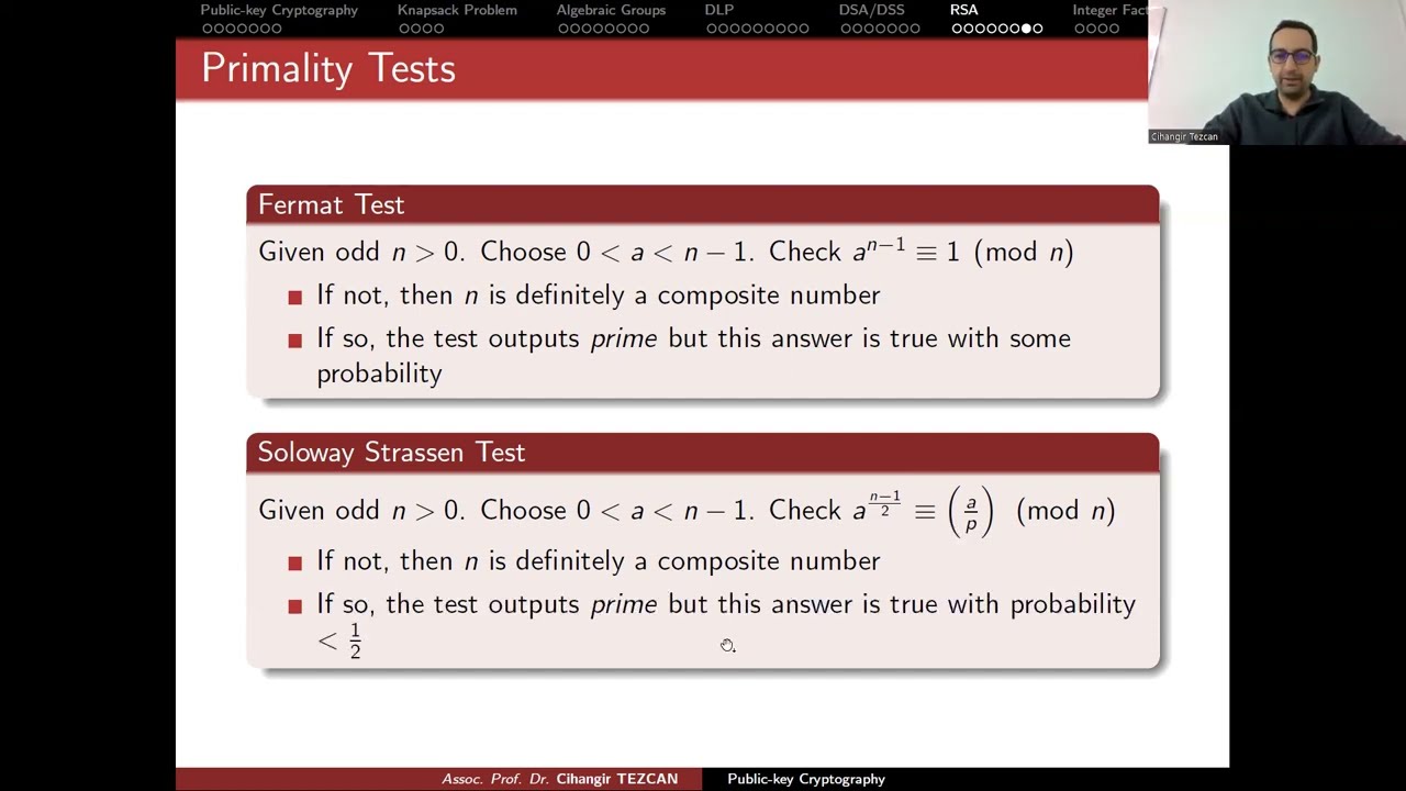 RSA Cryptosystem and Primality Tests