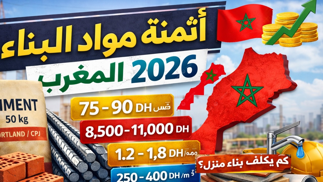 أسعار جميع مواد البناء في المغرب بالتفصيل 2026#أسعار_مواد_البناء_في_المغرب #الإسمنت #حديد_البناء