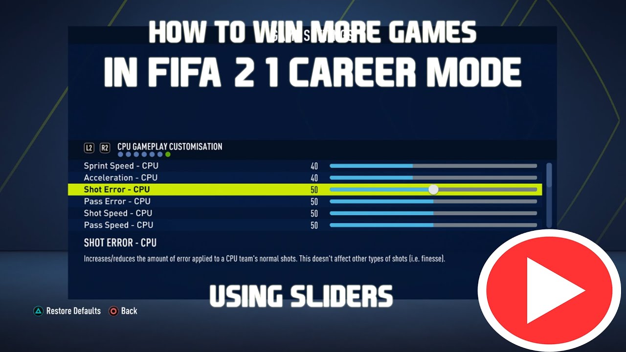 Fifa 21 How To Win More Games In Career Mode |All Offline Game Modes Against CPU|Fifa 21 Career Mode