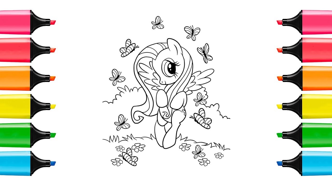 🦄 Fluttershy with butterfly - MY LITTLE PONY Coloring Pages