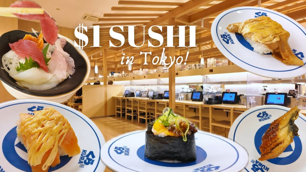 Tokyo's BEST $1 Conveyor Belt Sushi 🍣  Kura Sushi Flagship Store in Asakusa🏮🍣