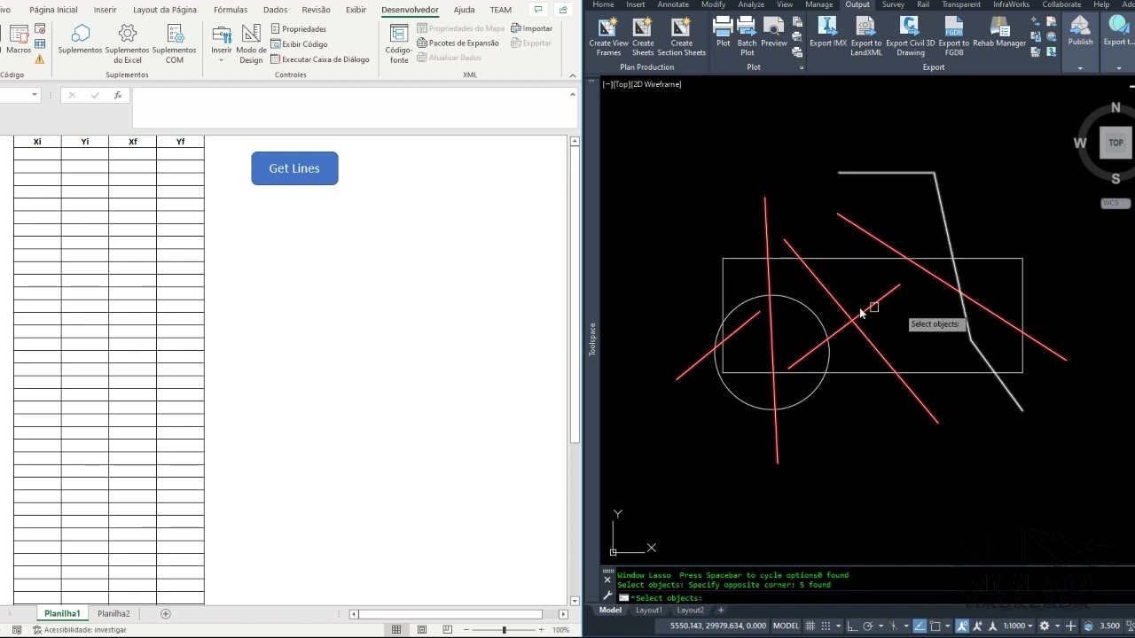 Desenhando no AutoCAD com VBA - Excel.