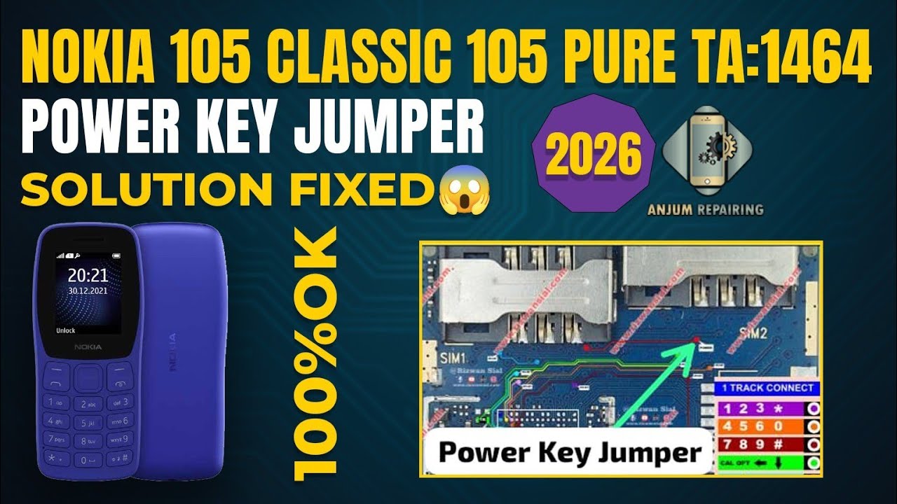 Nokia 105 TA-1464 dead solution Fixed||Nokia mobile 105 Classic power key jumper TA-1123 on/off key