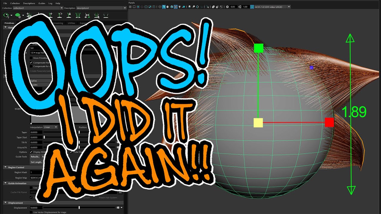 How to scale mesh attached to XGen in Maya