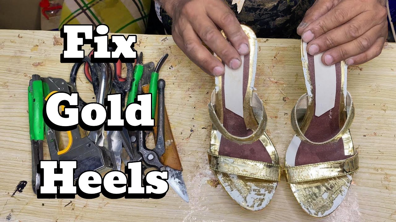 Gold Heel Restoration | Stunning DIY Shoe Repair Tutorial