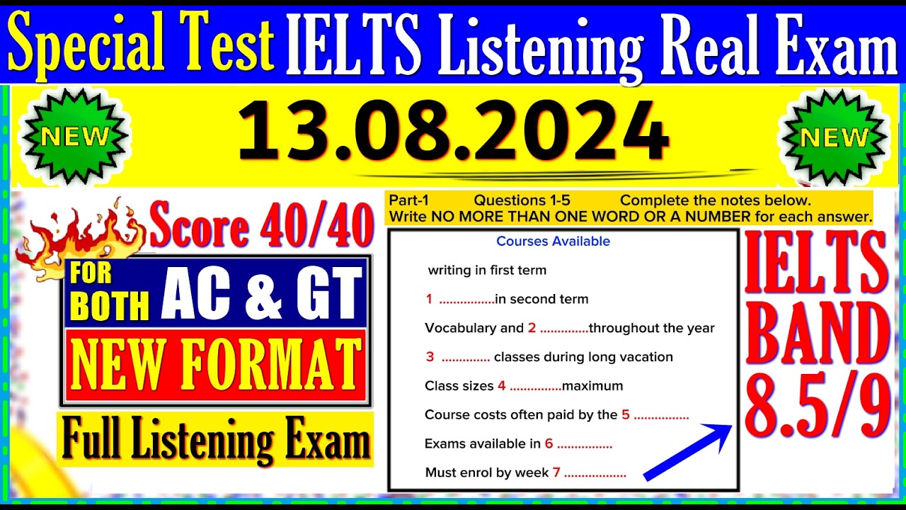 IELTS LISTENING PRACTICE TEST 2024 WITH ANSWERS | 13.08.2024