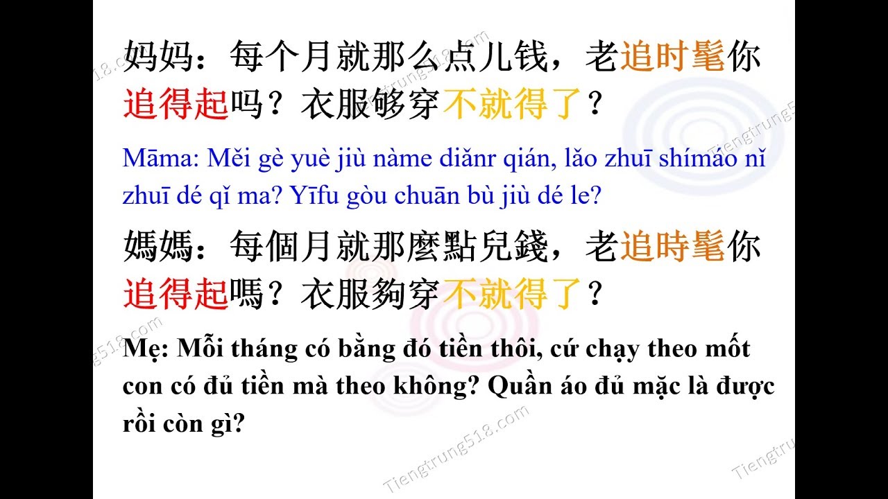 Học tiếng Trung giao tiếp thực tế đời sống - Bài 1 "Tiền của con con thích tiêu thế nào thì tiêu“