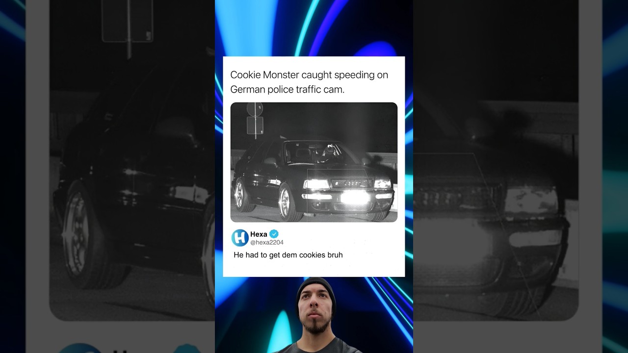 Cookie Monster caught speeding👀#memes #funny #germany