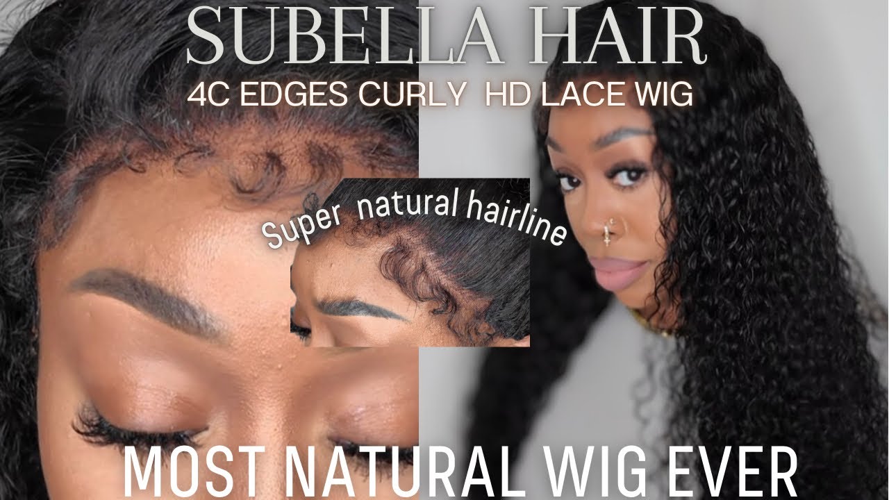 First Time EVER Trying Curly 4c Edges Hd Lace Wig ft Subella Hair| A NEW FAVE LOOK 👀 #wiginstall