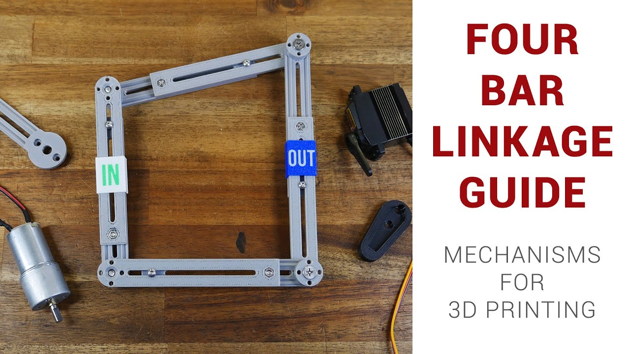 Four bar linkages for 3D printing - Guide with examples