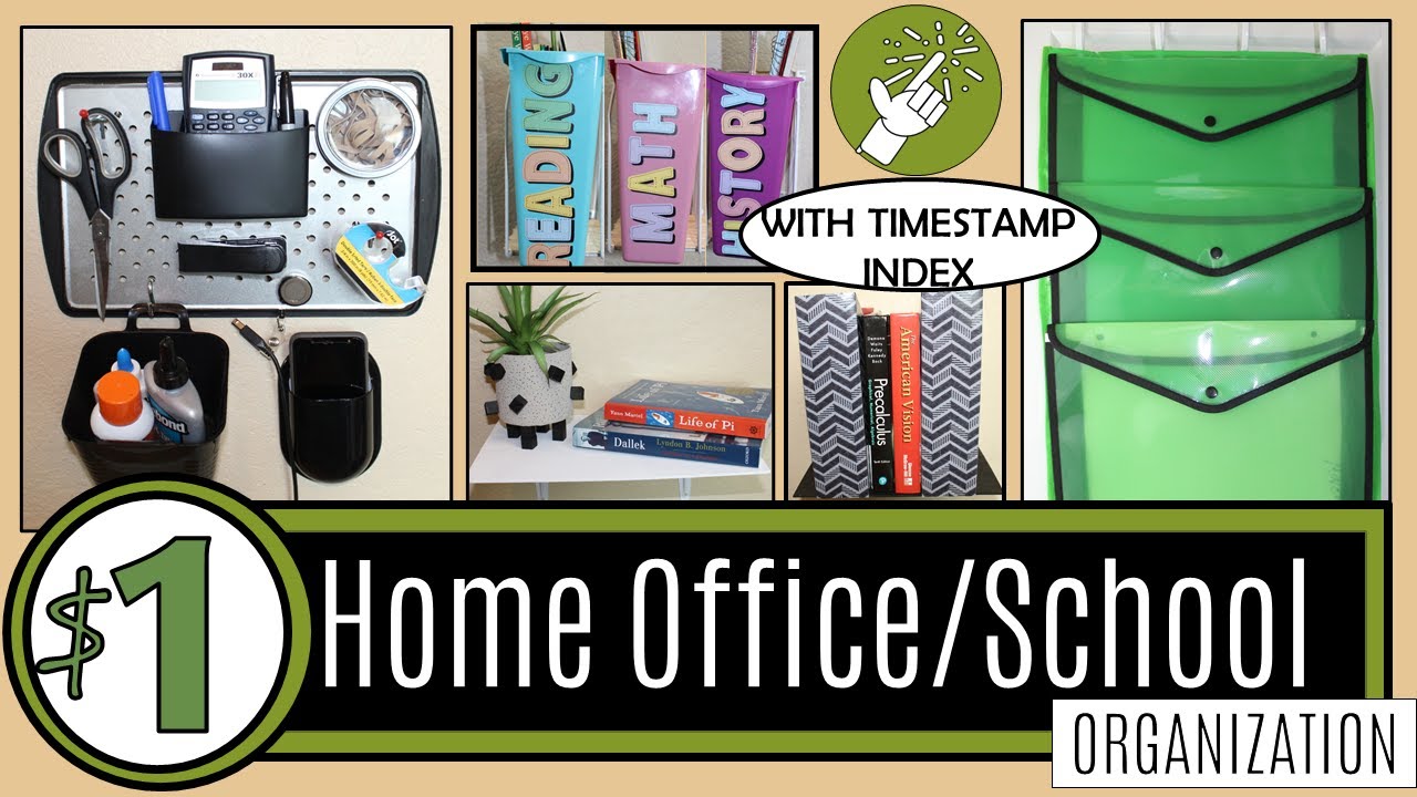 DOLLAR TREE ORGANIZATION HACKS | DIY ORGANIZATION IDEAS | HOME OFFICE  📝HOME/REMOTE SCHOOL 📝