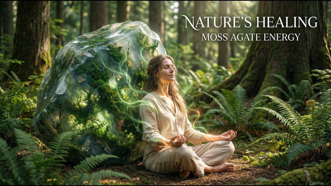 Grounding with Nature  Moss Agate Crystal Meditation Music for Inner Peace