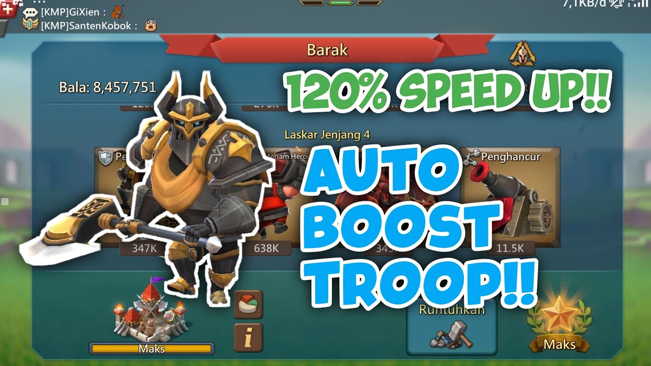 EVENT SPEED UP 120% |BOOST TROOP T4!! LORDS MOBILE INDONESIA