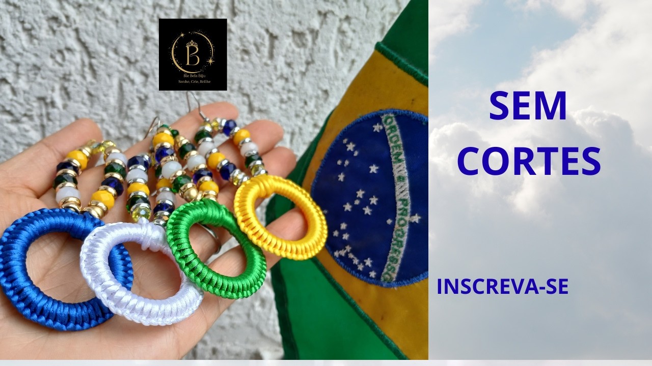 Como: Fazer Brincos com as Cores da Bandeira do Brasil. Copa do Mundo!