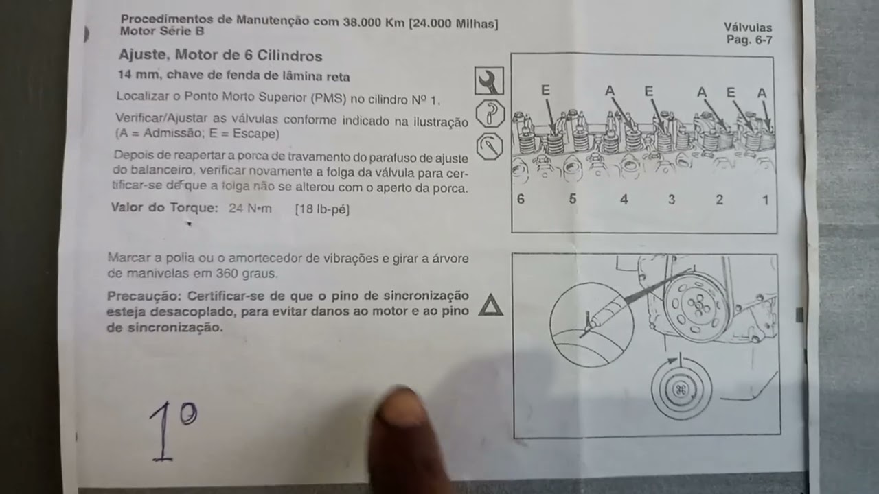 regulagem das válvulas do motor Cummins série B 6c em 2 passos.