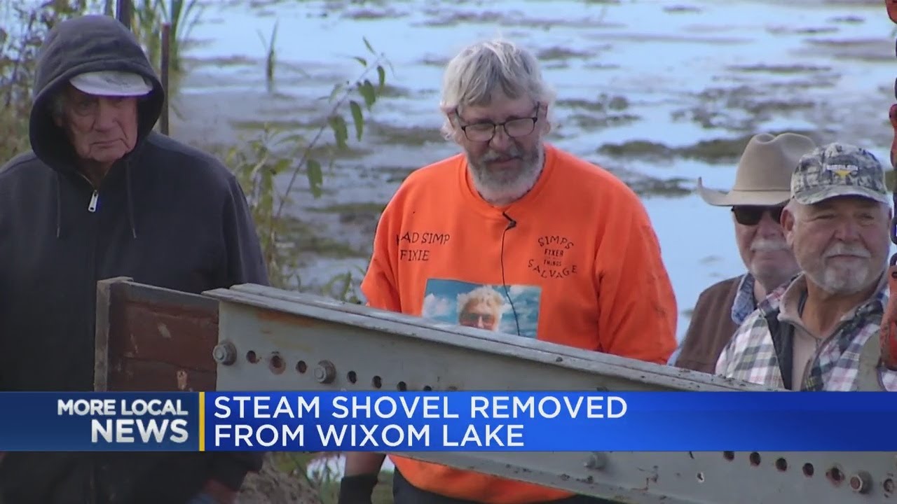 Community pulls historic steam shovel from Wixom Lake bed