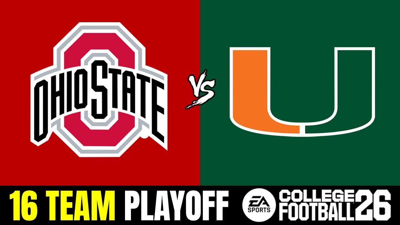 Ohio State vs Miami - 16 Team Playoff (Quarterfinals) CFB 26