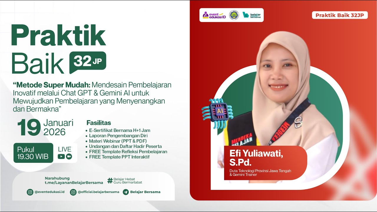 H1: Webinar Mendesain Pembelajaran Inovatif melalui Chat GPT & Gemini AI Pembelajaran Menyenangkan