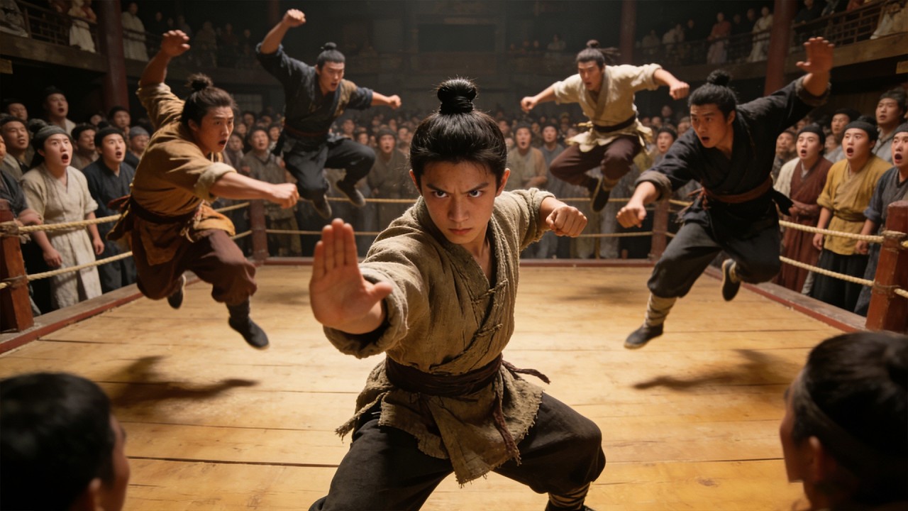 恶霸嚣张过头，下秒就被功夫小子当场暴揍！#kungfu #movie #中国电视剧