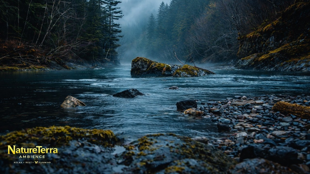 Pacific Northwest Rainforest River (2 Hours) | Sleep, Study & Relaxing ASMR Water Sounds