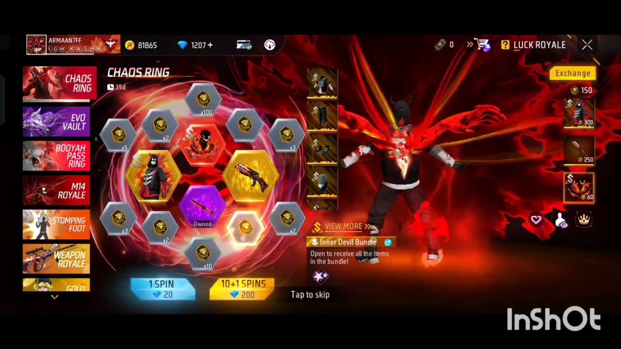 New Chaos Ring Event - 3000 diamonds me Chaos bundle 👿 Garena Free Fire Max