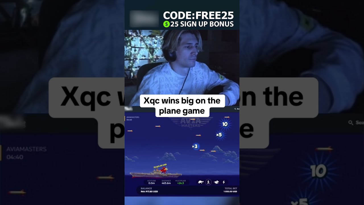 Xqc wins big on the plane game 🤑 #Stake #CodeFREE25