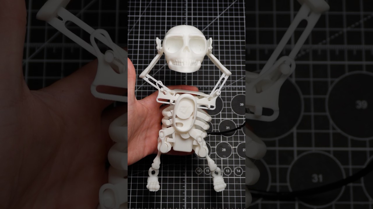 3D Printed motorized dancing skeleton