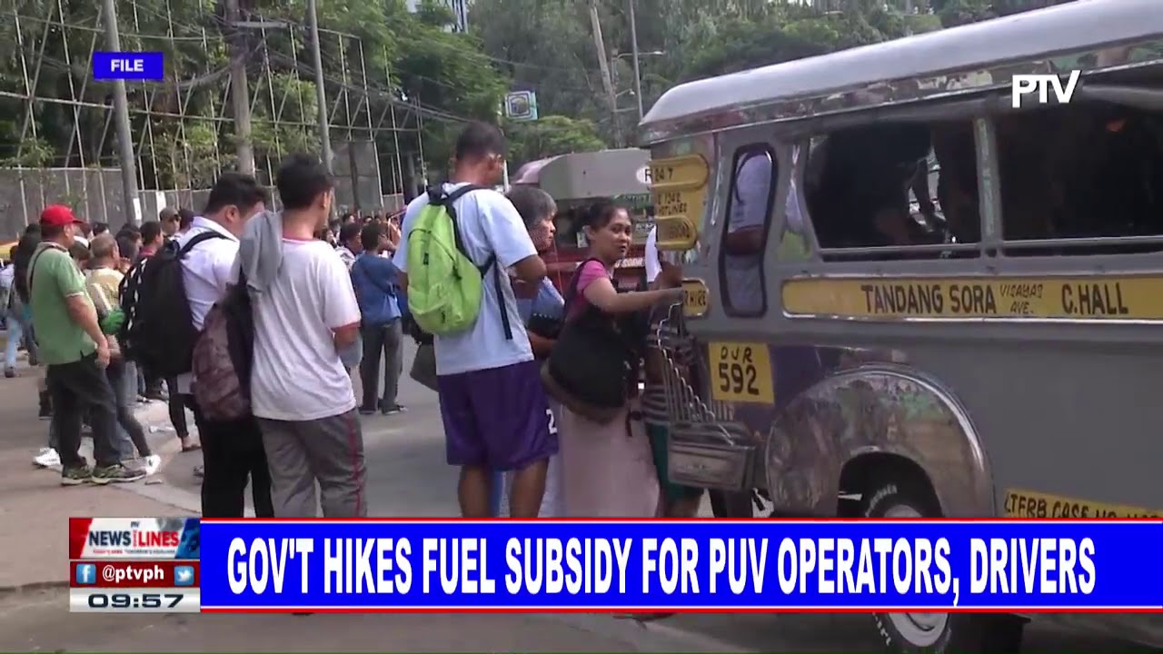 Gov't hikes fuel subsidy for PUV operators, drivers