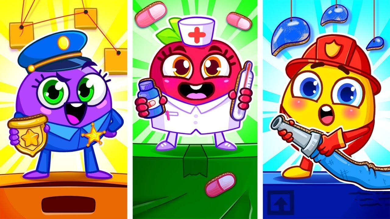 Learn Colors with Occupations | Cardboard World | Jobs Song