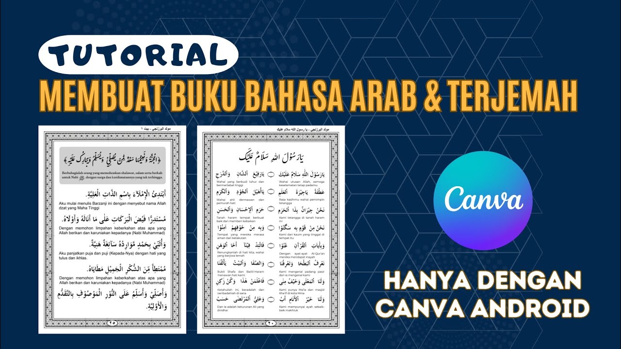 MUDAH...!!! CARA MEMBUAT BUKU MAJMU ARAB + INDO HANYA DENGAN APLIKASI CANVA DI ANDROID