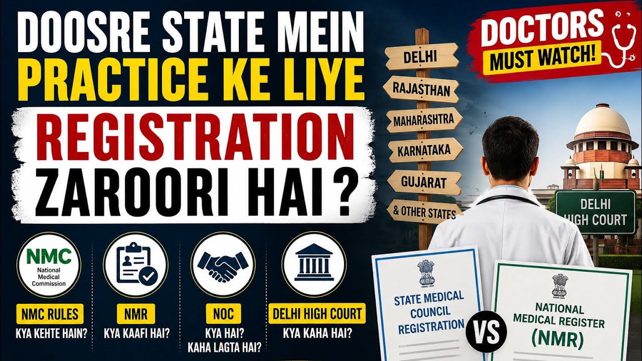 Medical Registration in Another State | NOC, NMR, NMC Rules | Delhi HC & Delhi No-NOC Rule
