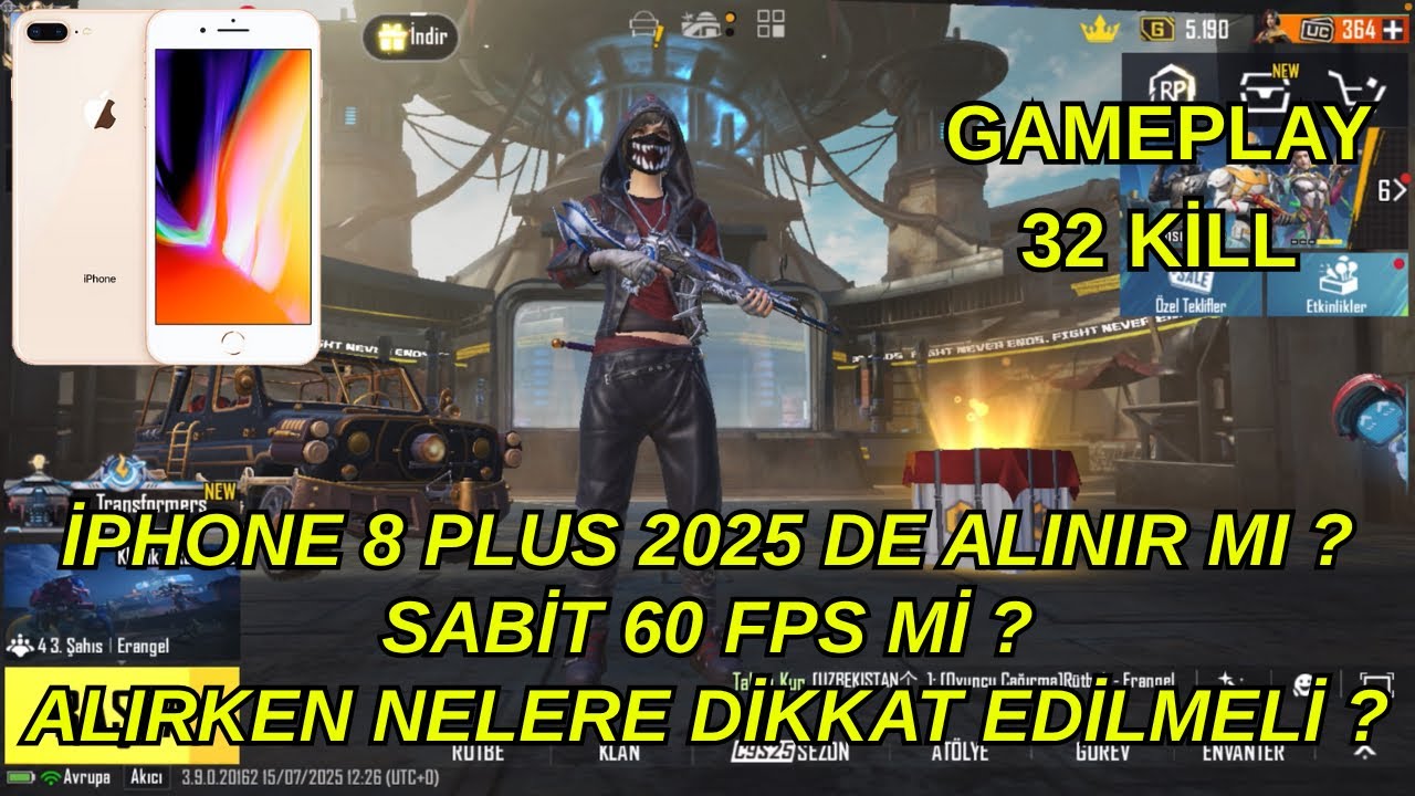 2025 Yılında iPhone 8 Plus Alınır mı ? | GAMEPLAY PUBG MOBİLE 3.9 TEST 