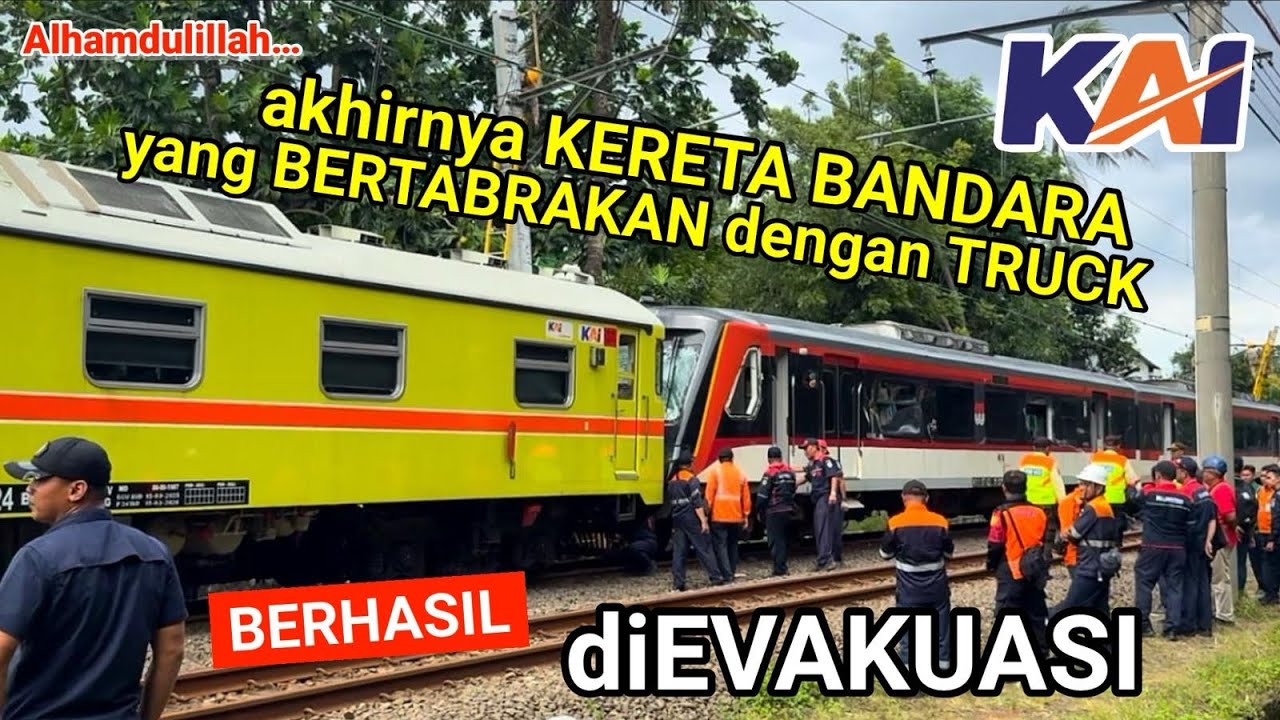 ALHAMDULILLAH‼️AKHIRNYA KERETA BANDARA YANG TABRAKAN DENGAN TRUCK TRAILER BERHASIL DI EVAKUASI