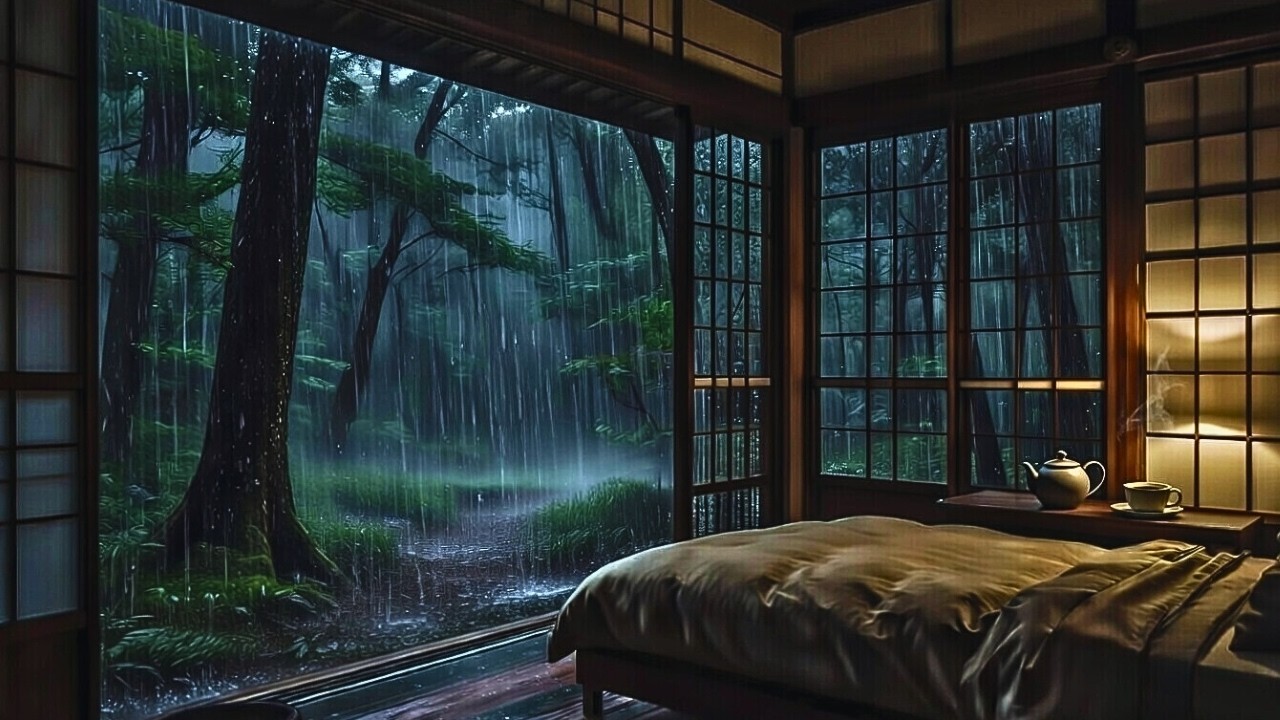 🔴 LIVE Rain Outside Bedroom Window — Deep Sleep in Minutes (No Music)