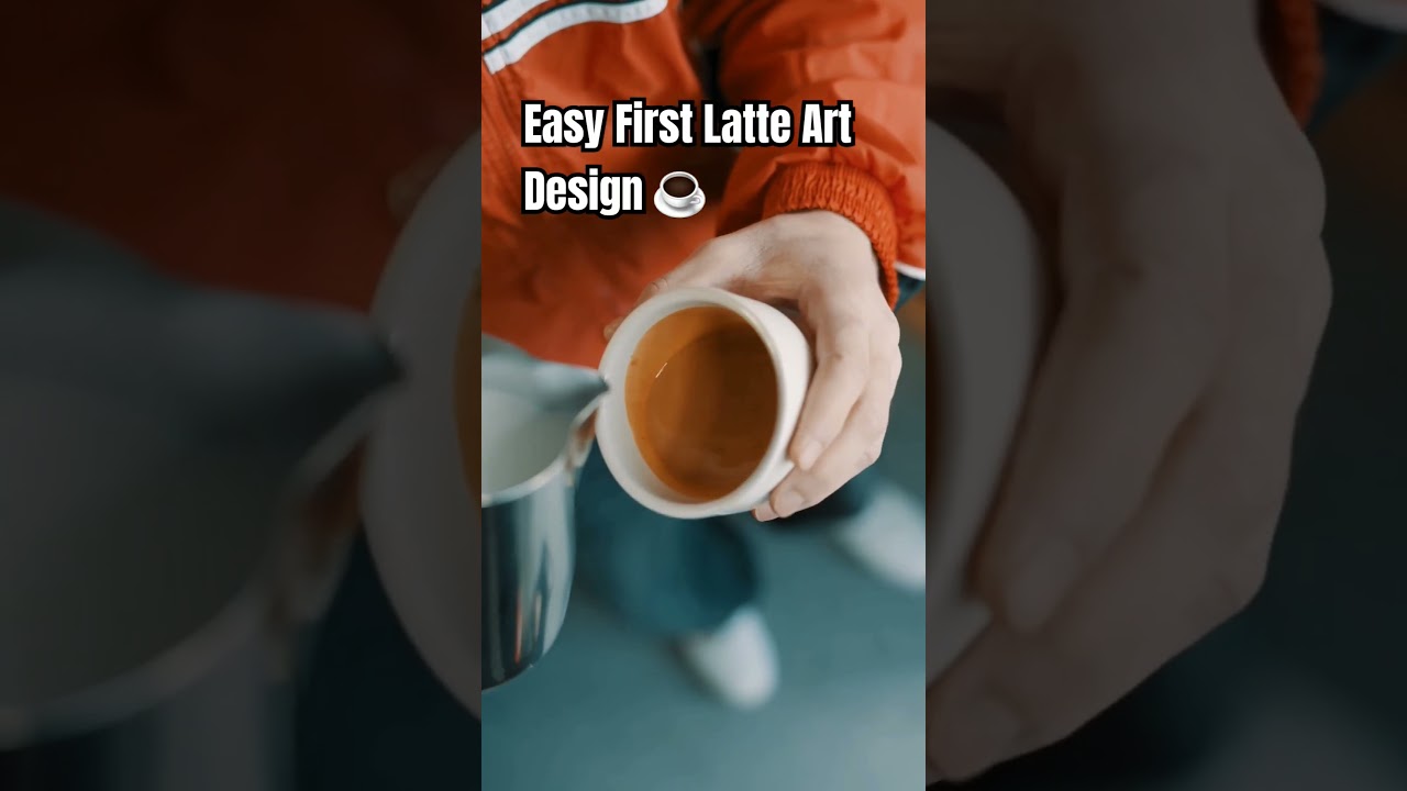 Your FIRST Latte Art Design ☕️ an easy design to start with! #barista #homebarista #latteart #latte