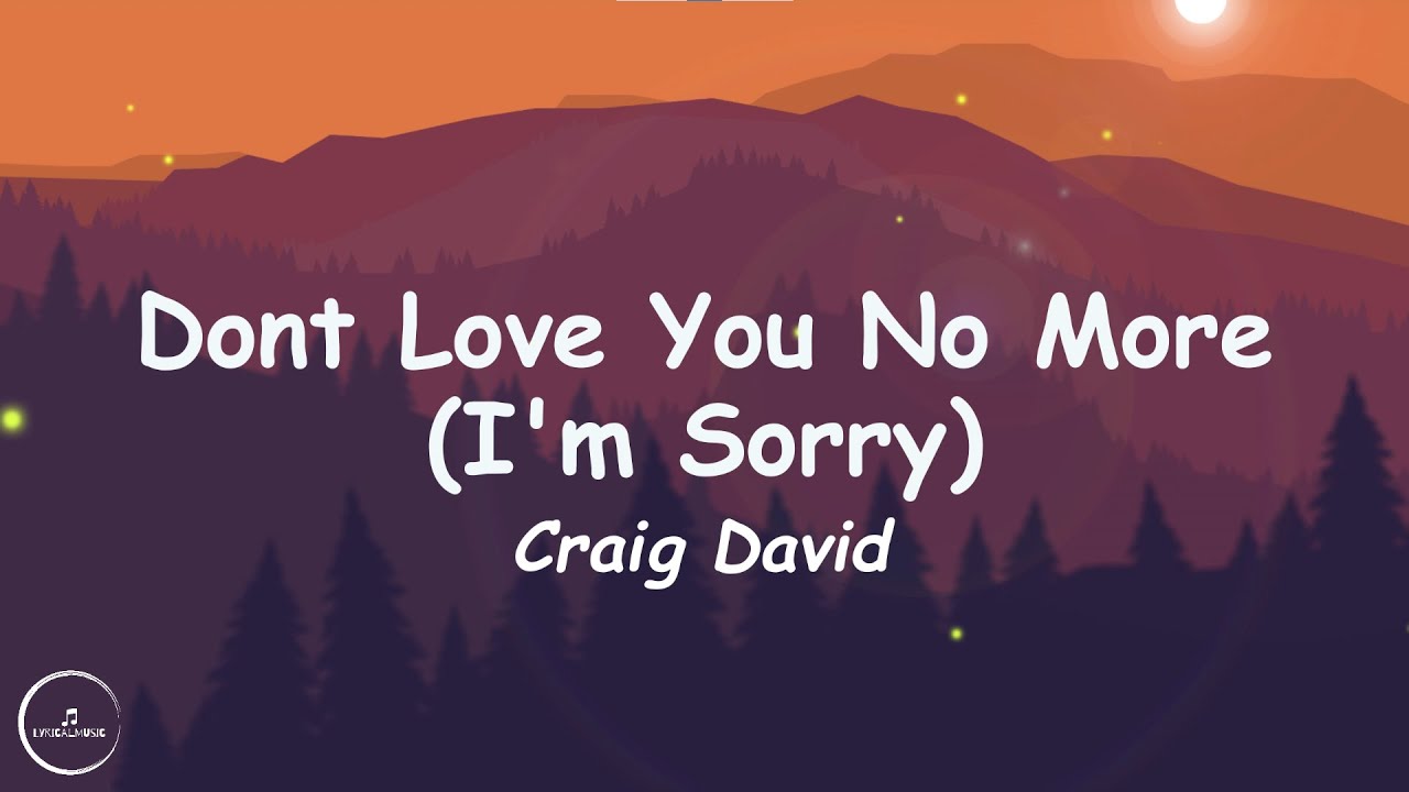 Craig David - Don't Love You No More (I'm Sorry) (Lyrics)🎵