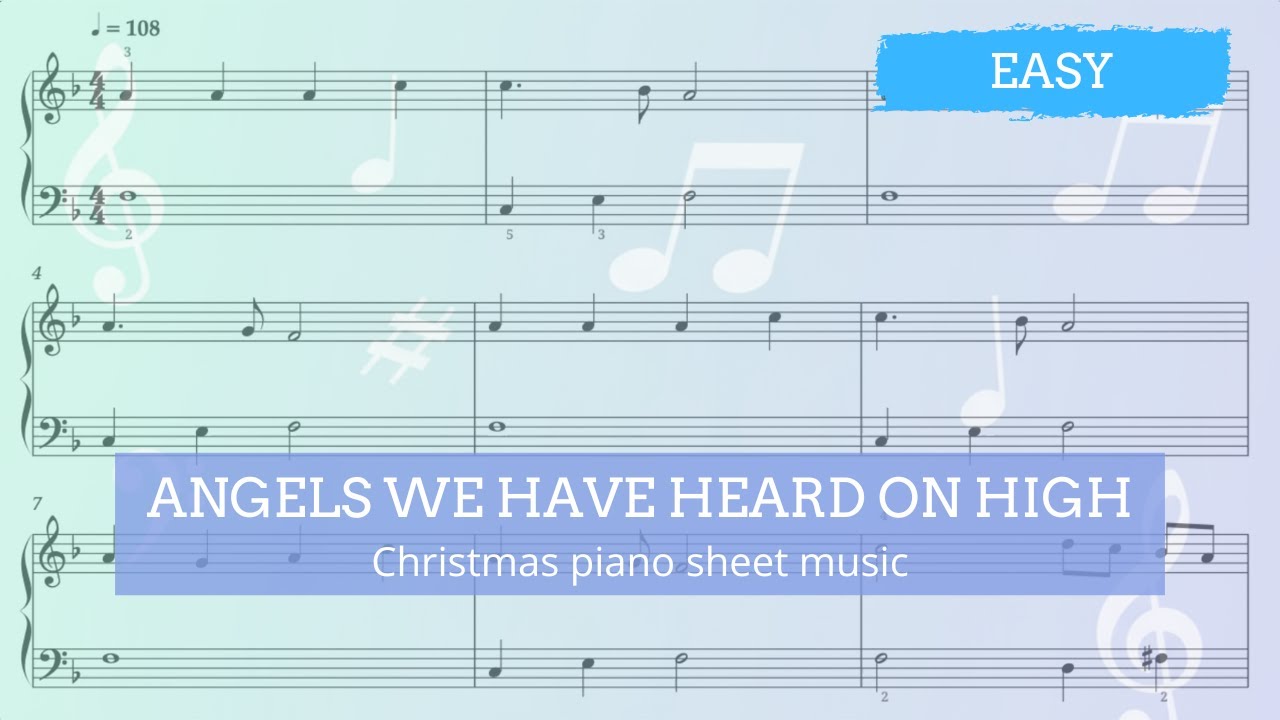 Want to Play ANGELS WE HAVE HEARD ON HIGH Easily? Try This Simplified Piano Sheet Music (Easy)