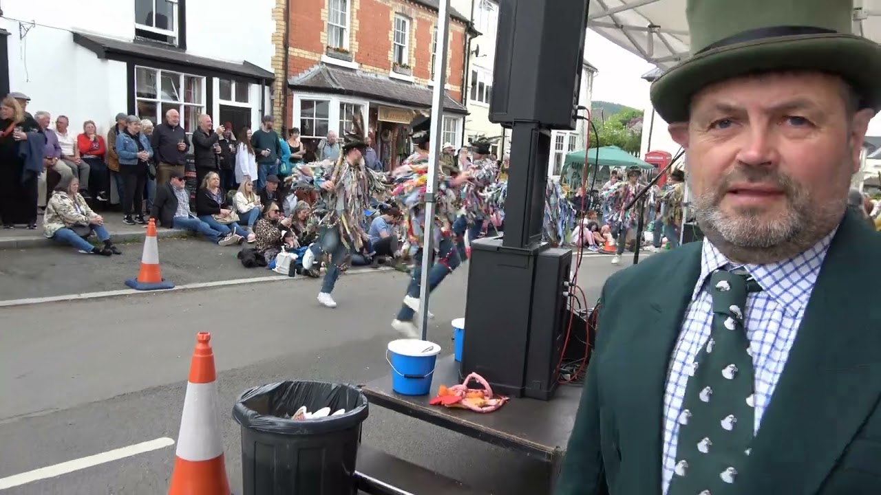 Green Man Clun Dancing in Square 2025