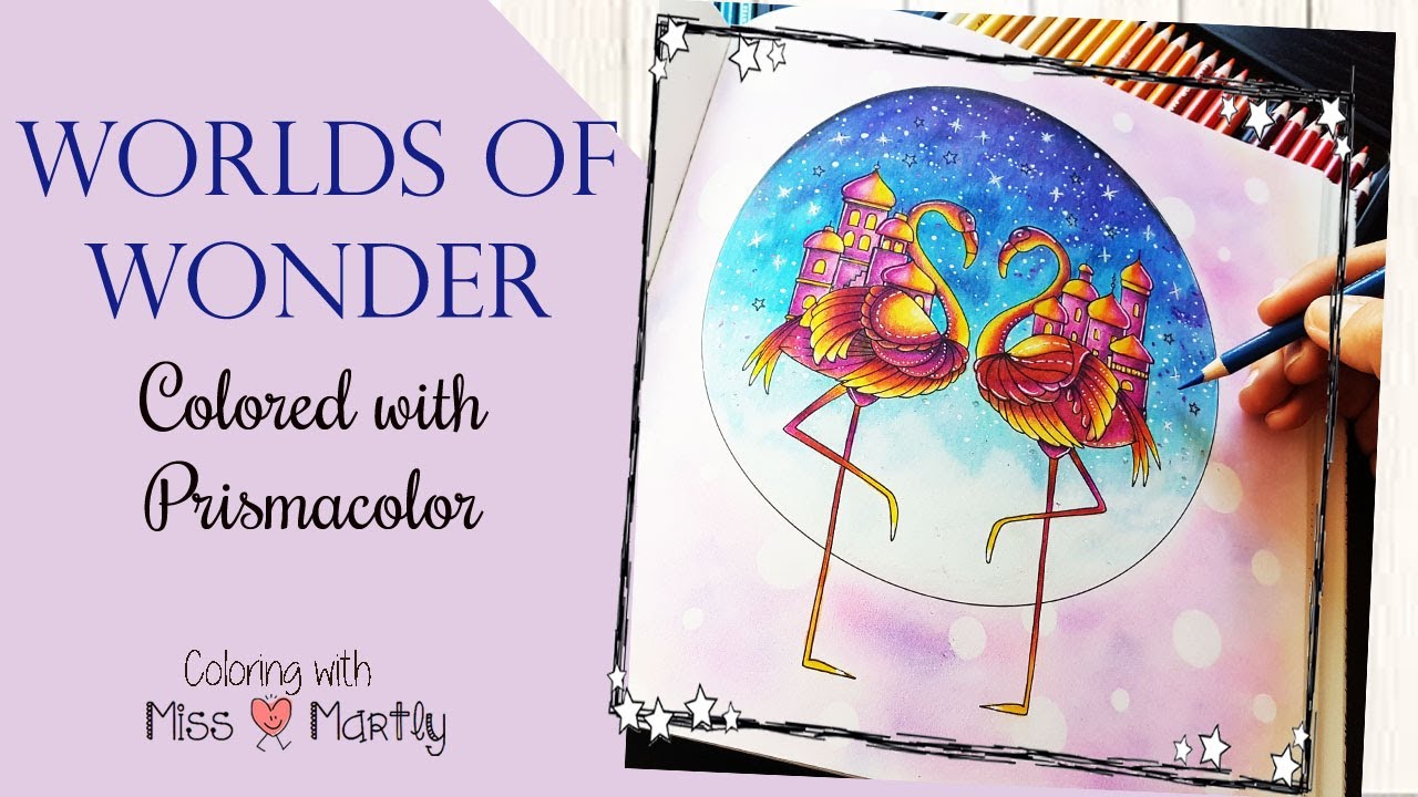 Worlds of Wonder | Coloring Tutorial with Prismacolor | Johanna Basford | Flamingo Part 2