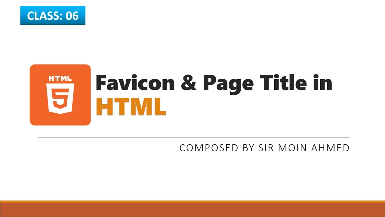 Html Class 6 : ( Favicon & title )  #HTML #WebDev #codewithmoin