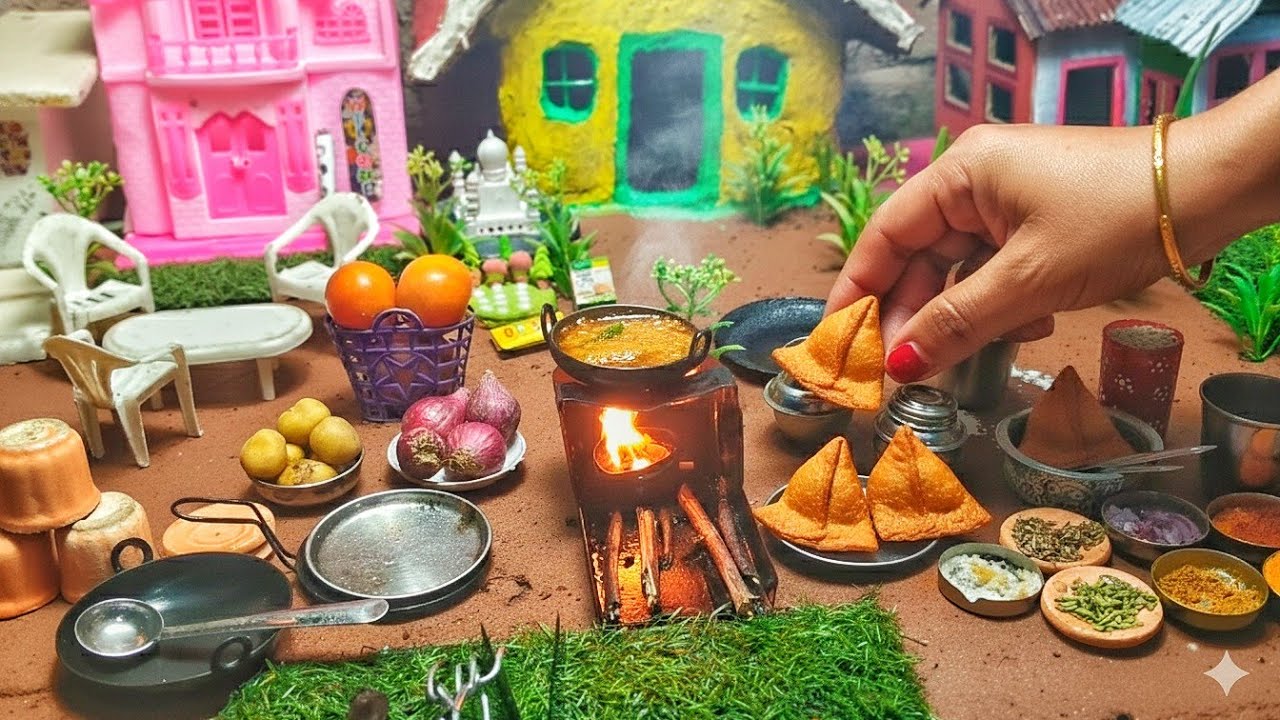Miniature Samosa Making 😍 | Mini Kitchen Cooking | Tiny Food ASMR | Cooking Rissole
