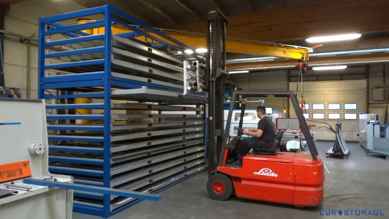 Sheet storage forklift rack
