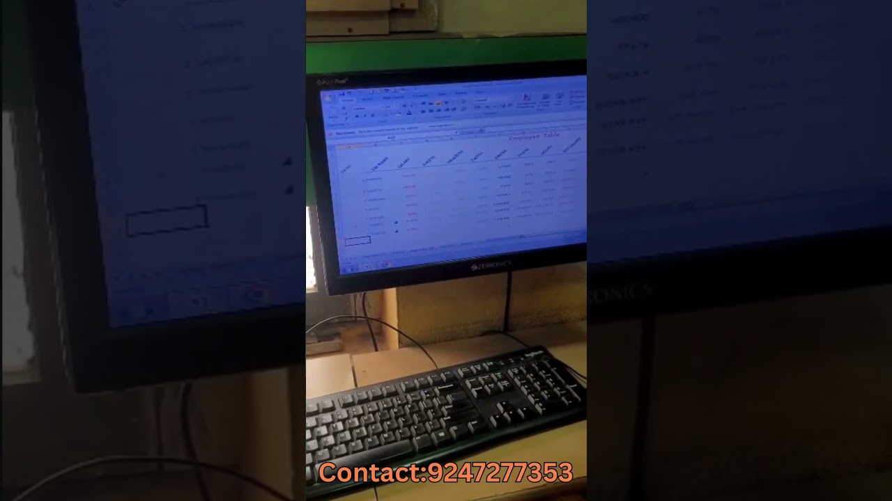 employee table in excel